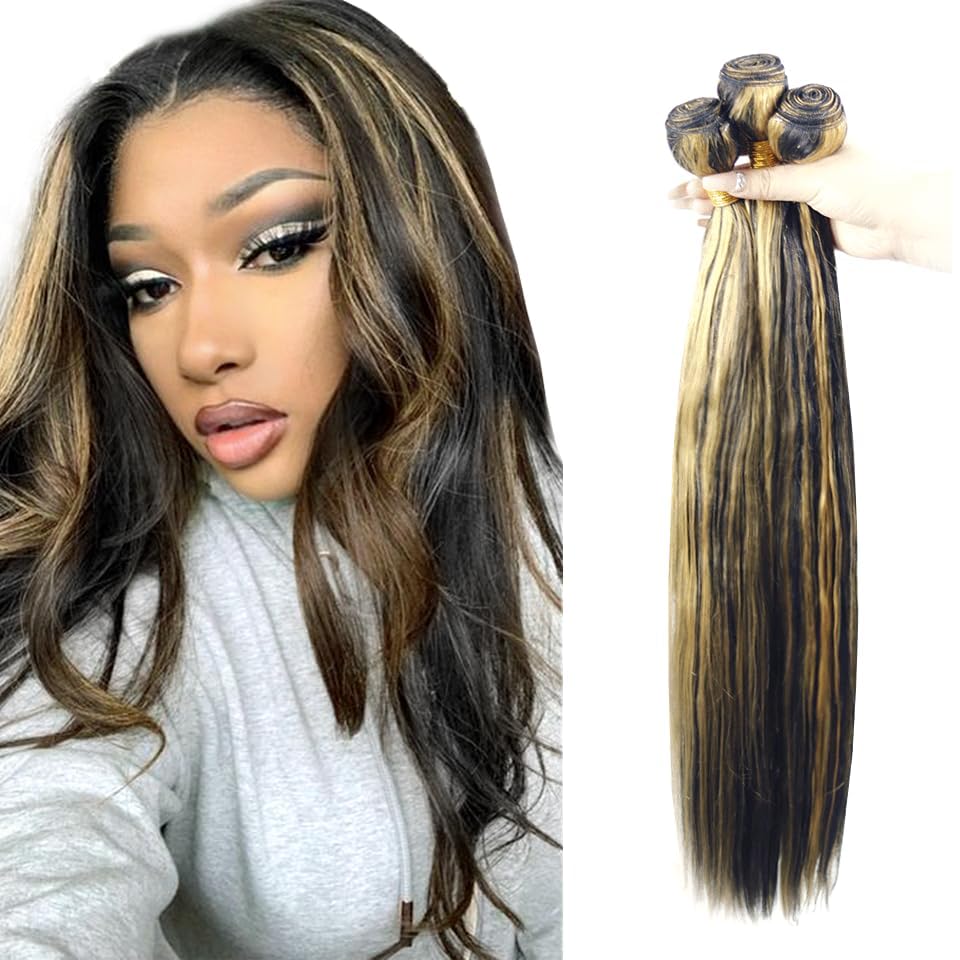 Lagalaga Bundles Human Hair 22 24 26 Inch Straight Wave Chocolate Brown P1B/27 Human Hair Bundles Unprocessed Brazilian Virgin H