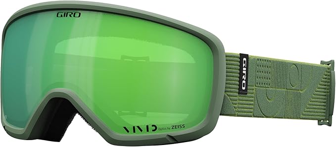 Giro Women's and Youth Millie Ski and Snowboard Goggles - Hedge Green Linocut Strap with Vivid Emerald Lens