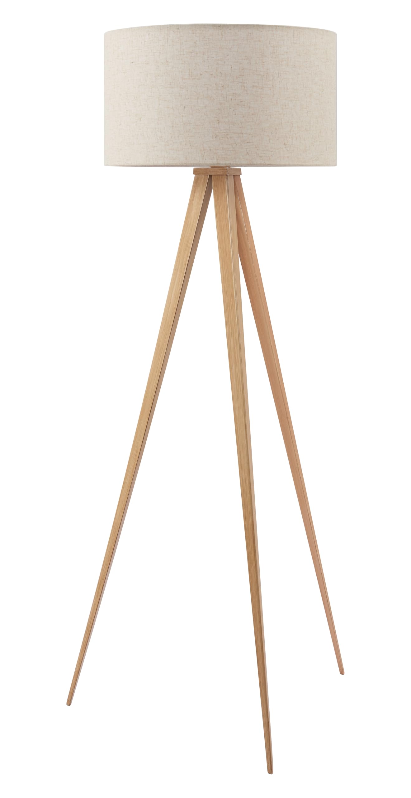 Zuo Imperial Floor Lamp, Modern Style, Beige & Natural, PVC, 23in W x 23in D x 58.9in H, Model 56183