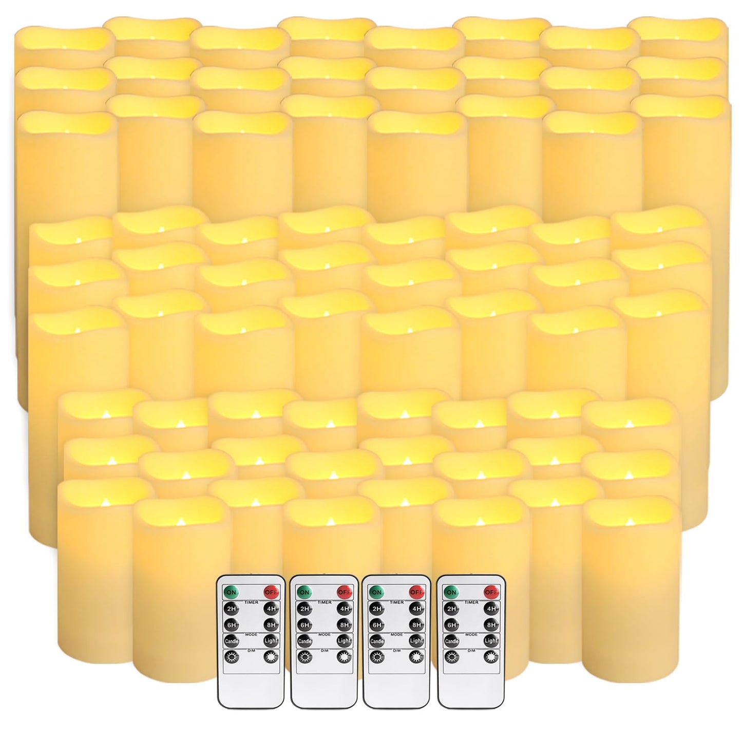 CLTNIKET 72-Pack LED Flameless Candles with Remote Control - Perfect for Home, Parties, and Special Occasions - Create a Magical Ambiance Effortlessly(Three Sizes)
