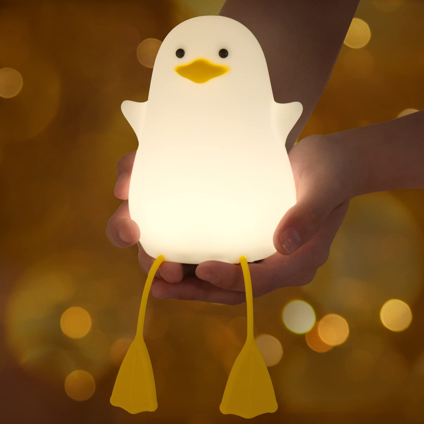 Anywin Duck Night Light, Silicone Rechargeable Lamp, Dimmer, Model FS-S001-AW, Cute Gift for Kids and Teens, Color: Duck