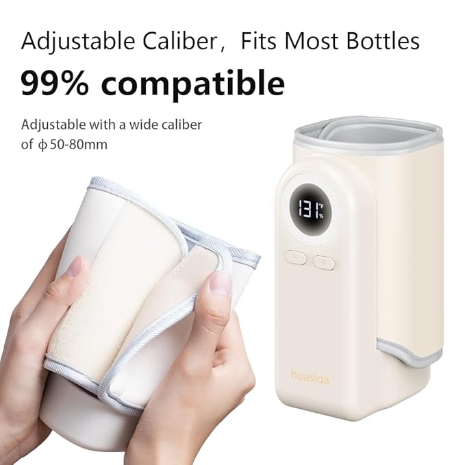 Portable Baby Bottle Warmer 4-in-1 Fast Heating Baby Milk Warmer for Breastmilk or Formula with Heating Warm Milk Constant and Warm Water Function (White)