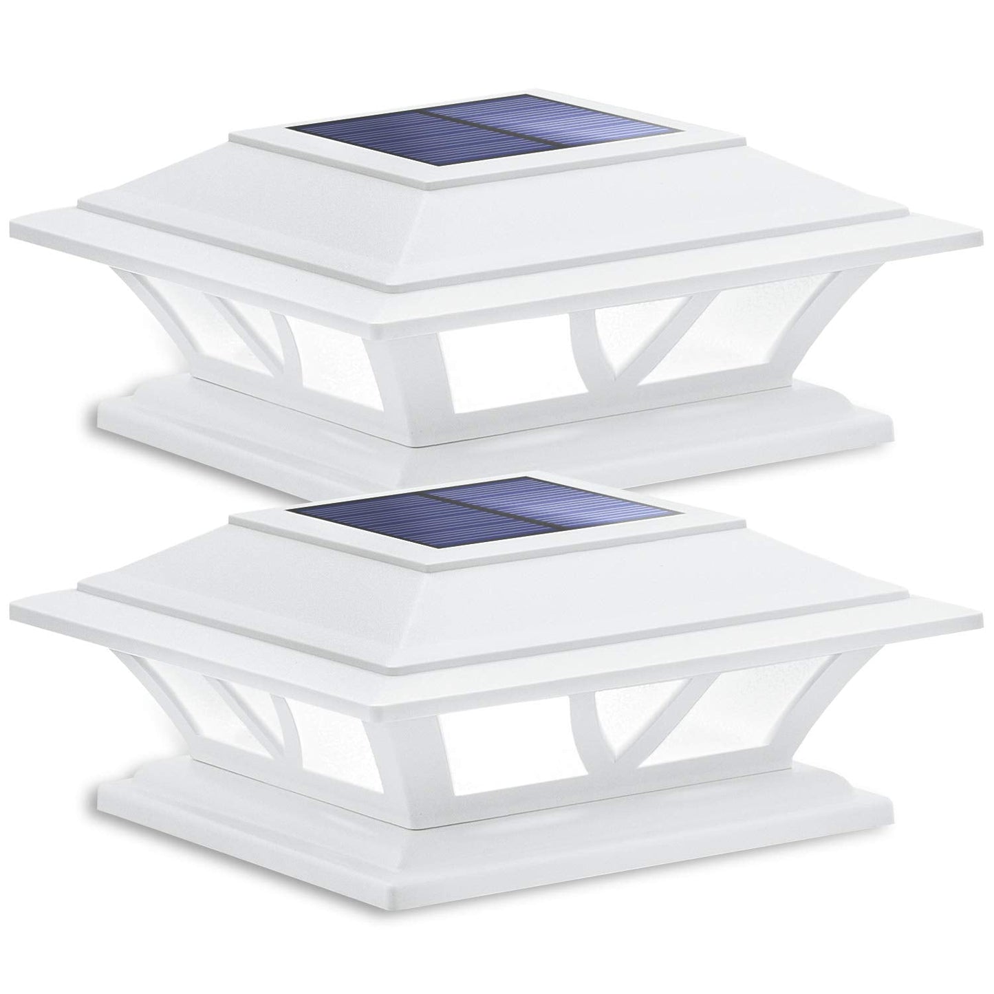 SIEDiNLAR Solar Post Lights LED 2 Modes for 4x4 5x5 6x6 Posts, Warm White/Cool White, 2 Pack, Acrylonitrile