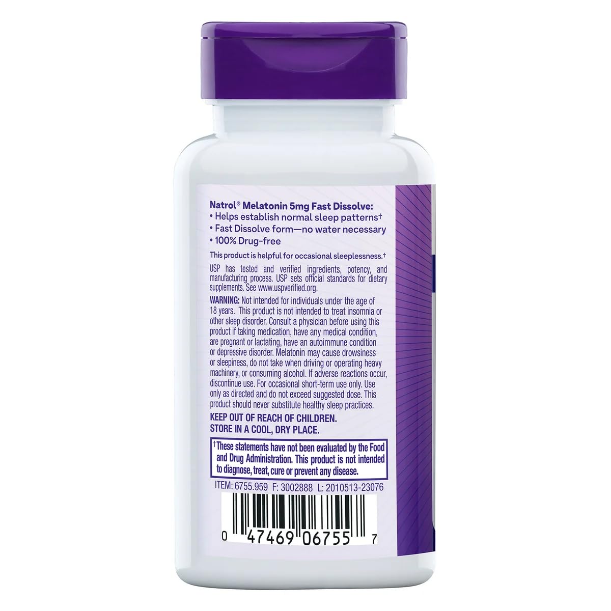 Natrol Melatonin 5 Mg, 250 Fast Dissolve Tablets Strawberry Flavor