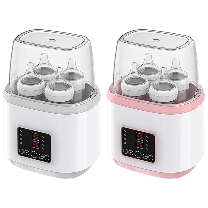 Bottle Warmer, Baby Bottle Warmer ＆ Steriliser Temperature Adjustable Portable Remote Control Baby Food Heater with LCD Display for Breastmilk or Formula, Style 2