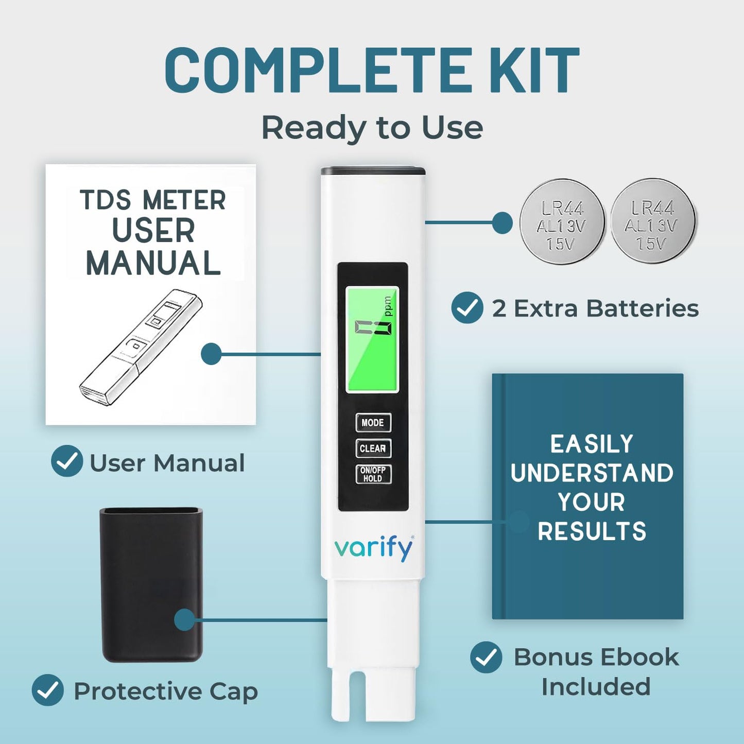 Instant 4-in-1 TDS Meter Digital Water Tester for Drinking Water | Accurate 0–9990 PPM EC & Temp Readings | Ideal for RO Systems, Aquariums, Pools – Built for Professionals, Easy for Anyone