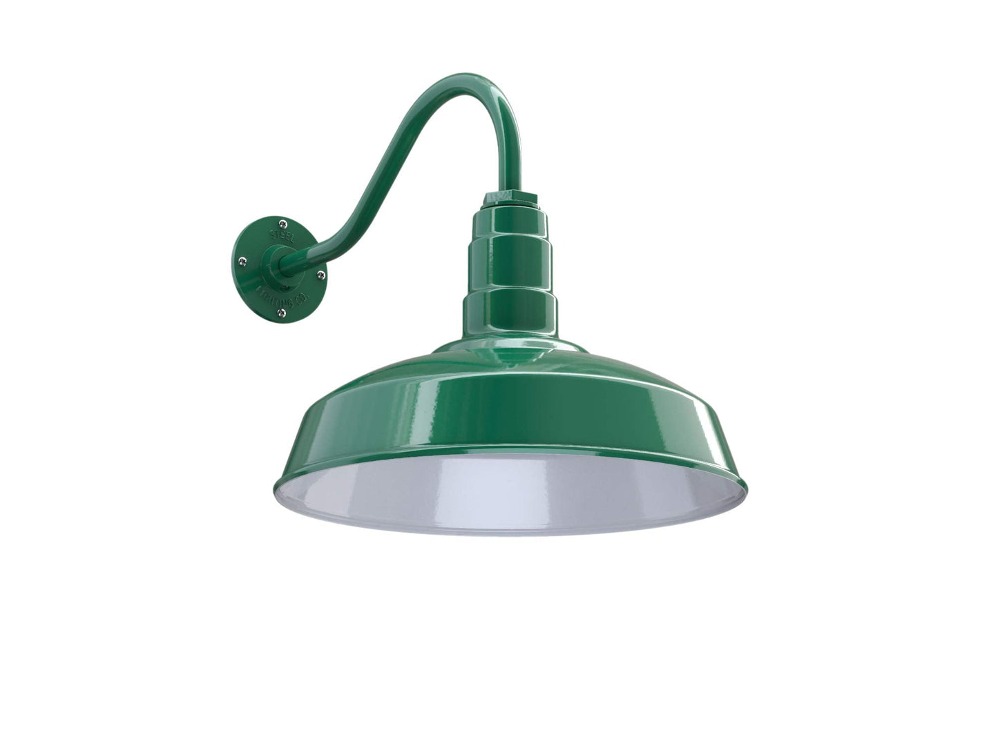 Steel Lighting Co. Gardena Barn Light - 16 Gooseneck, Green Steel, Outdoor Wall Mounted, Farmhouse Style