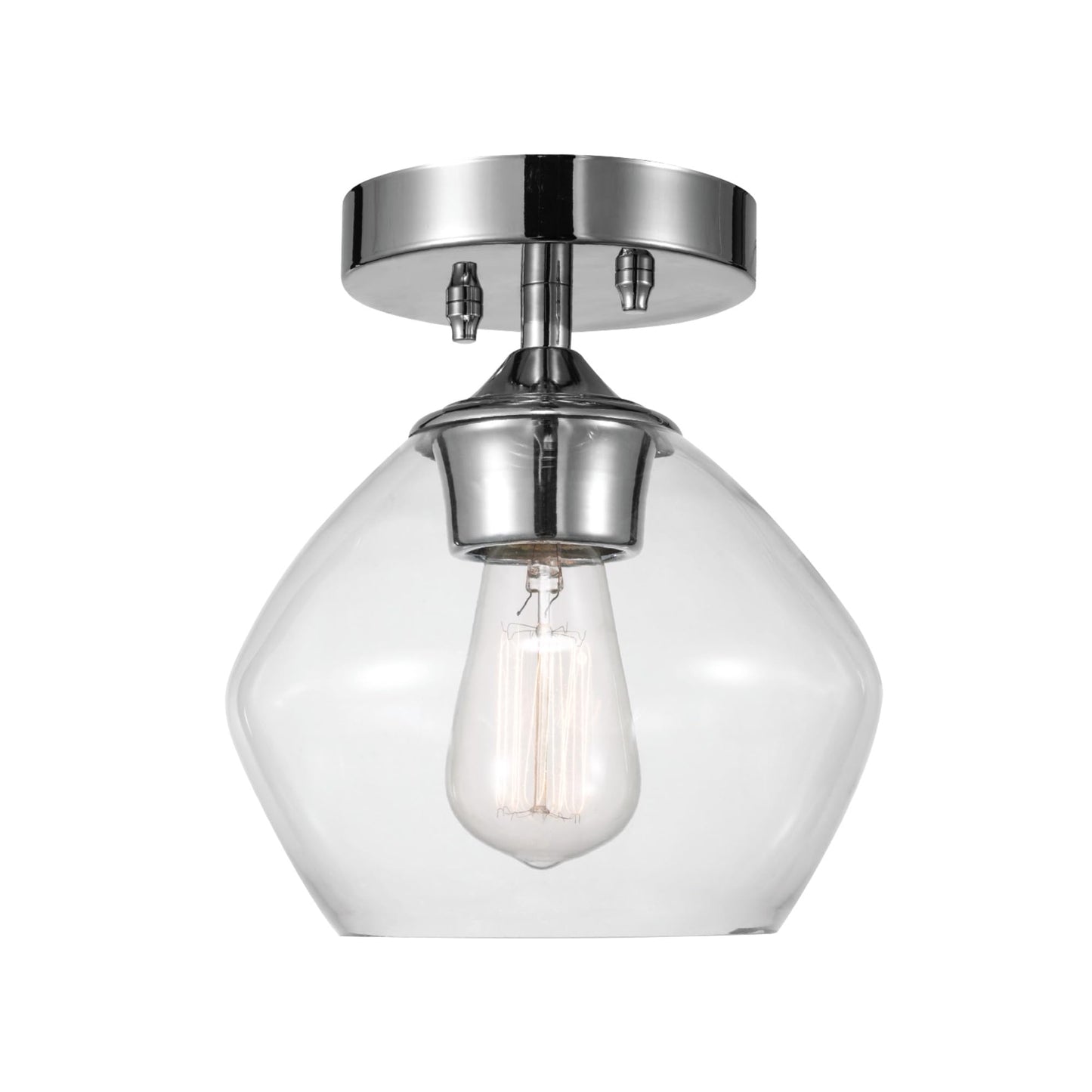 Globe Electric Harrow Semi-Flush Mount Light Fixture, Chrome Finish, Model 60875, Metal Material