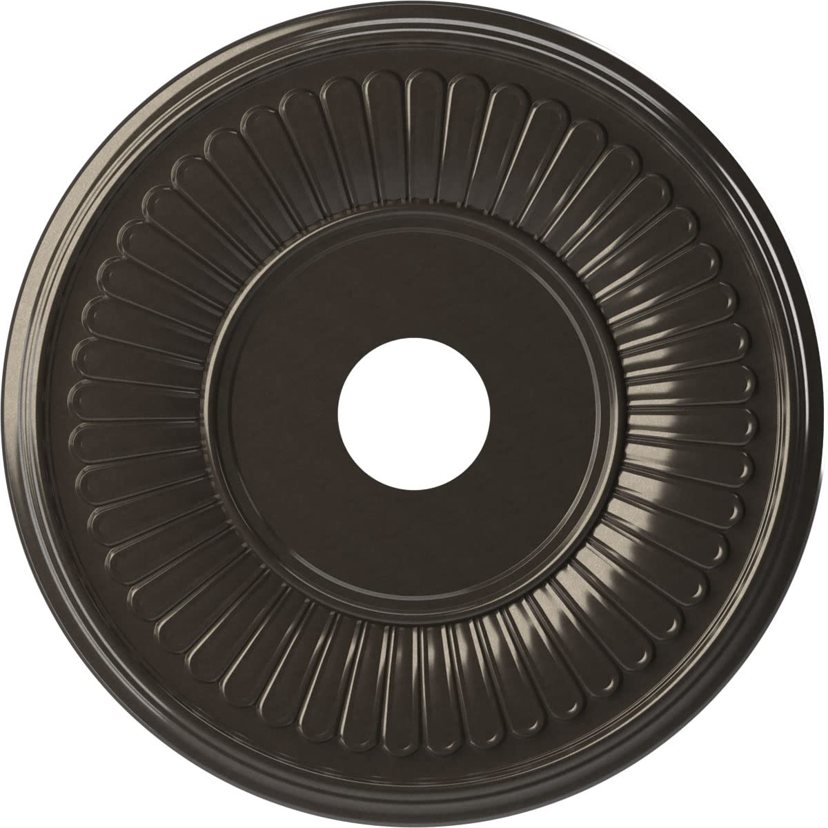 Ekena Millwork Cmp19Becch Berkshire Thermoformed Pvc Ceiling Medallion (Fits Canopies Up To 8 3/8), 19Od X 3 1/2Id X 1P, Metalli