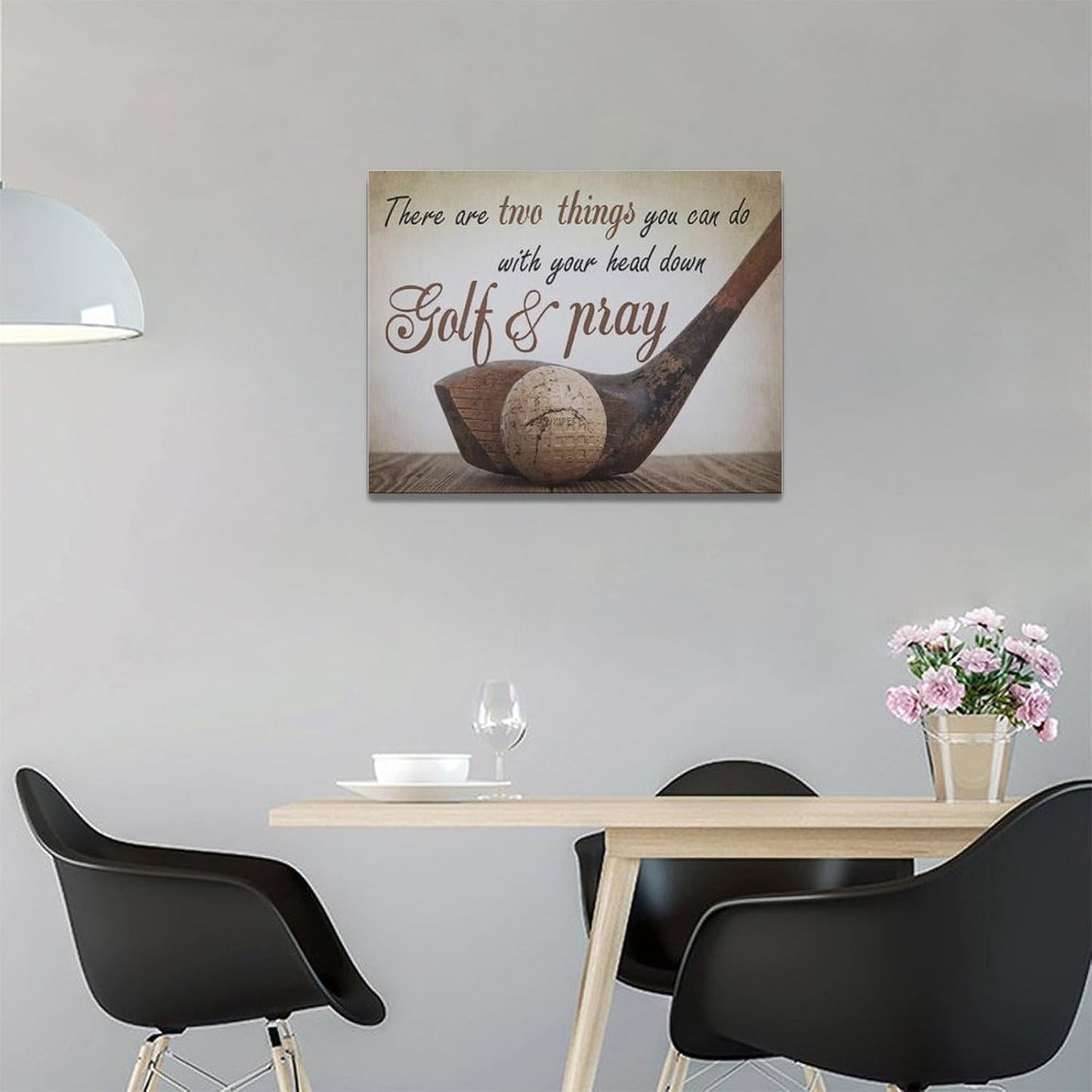 Golf Wall Art Sports Golf Pictures Wall Decor Motivational Quotes Canvas Painting Artwork Modern Home Decorations Framed for Bedroom Office Living Room 20"x24"