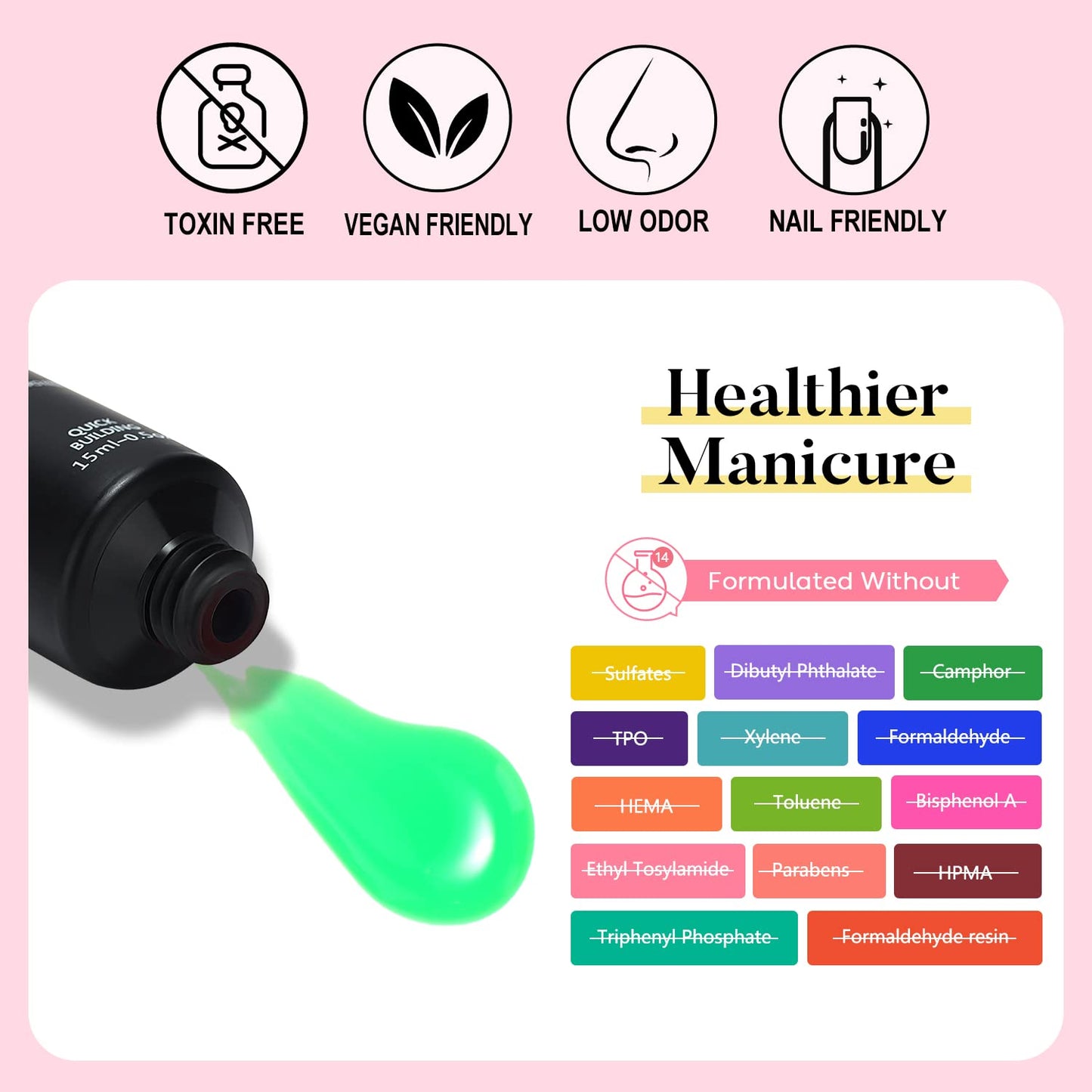 AIMEILI Poly Nail Extension Gel Green Builder Nail Gel Hema Free Poly Nail Enhancement Nail Art Design DIY Salon Nail At Home Gi
