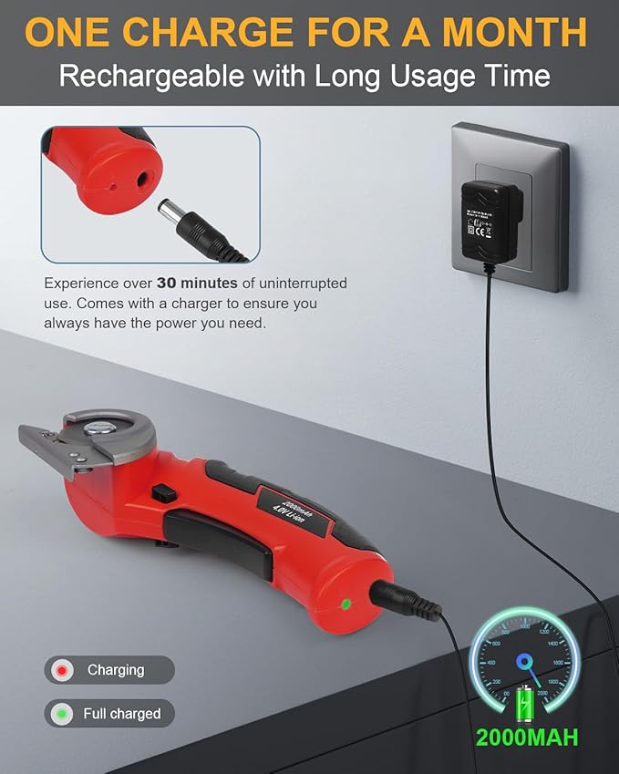 Christmas Stocking Stuffers for Men Gifts, Cardboard Cutter Cordless Electric Scissors, 4V Electric Box Cutter Cardboard Recycling, Rechargeable Carpet Cutter Tool with Self-Sharpen Blade for Plastic