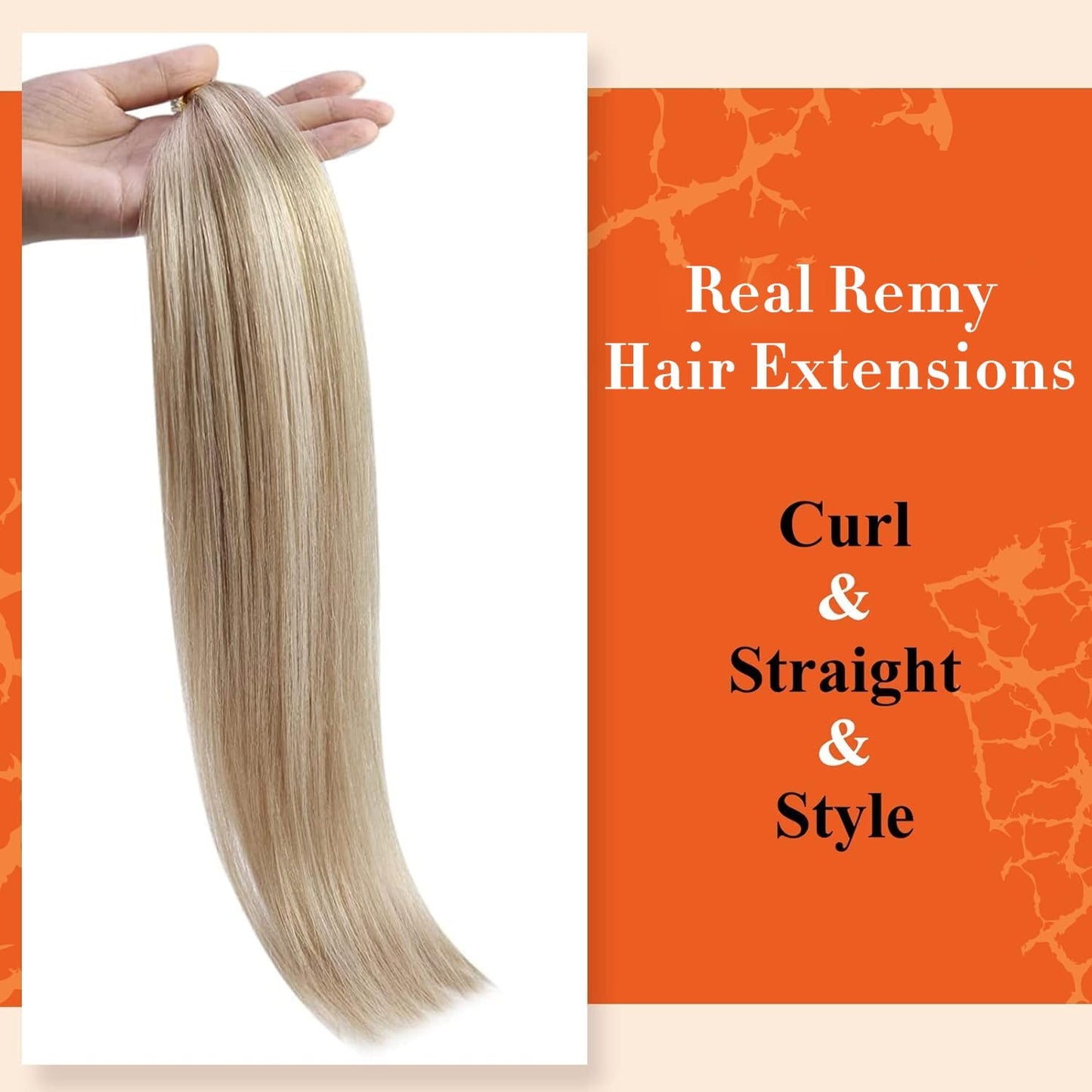 Full Shine I Tip Hair Extensions Natural Hair 20inch 16P22 Blonde Hair Extensions Human Hair Straight Real Human Hair 40g/50s Ke