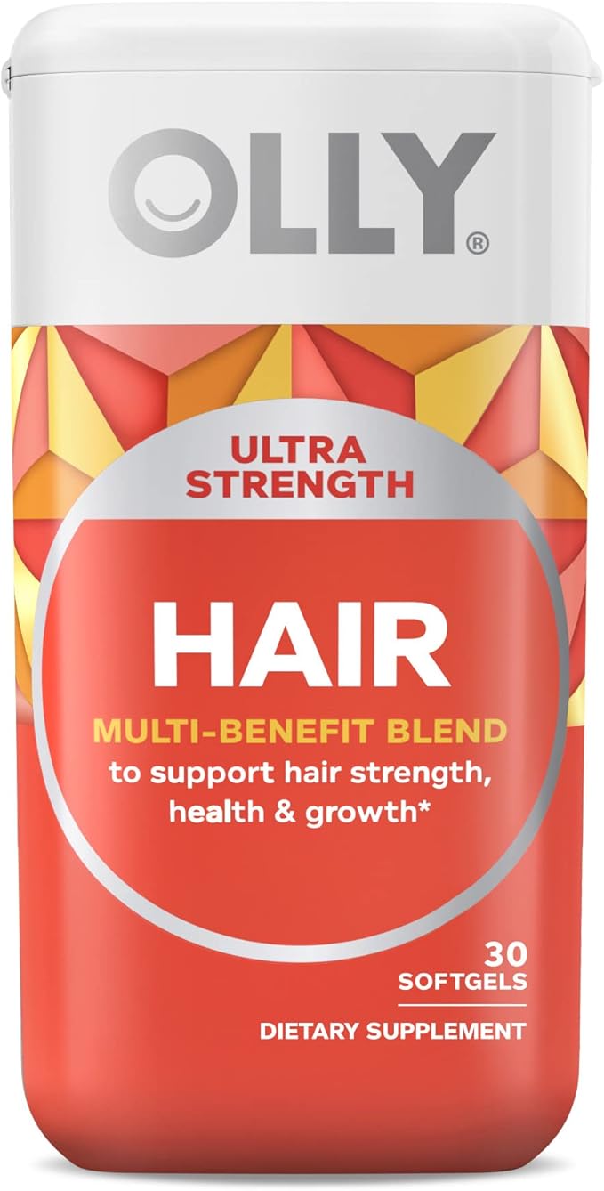 OLLY Ultra Strength Prenatal Multivitamin Softgels, Supports Healthy Growth, Brain Development & Ultra Strength Hair Softgels, Supports Hair Health, Biotin, Keratin, Vitamin D, B12