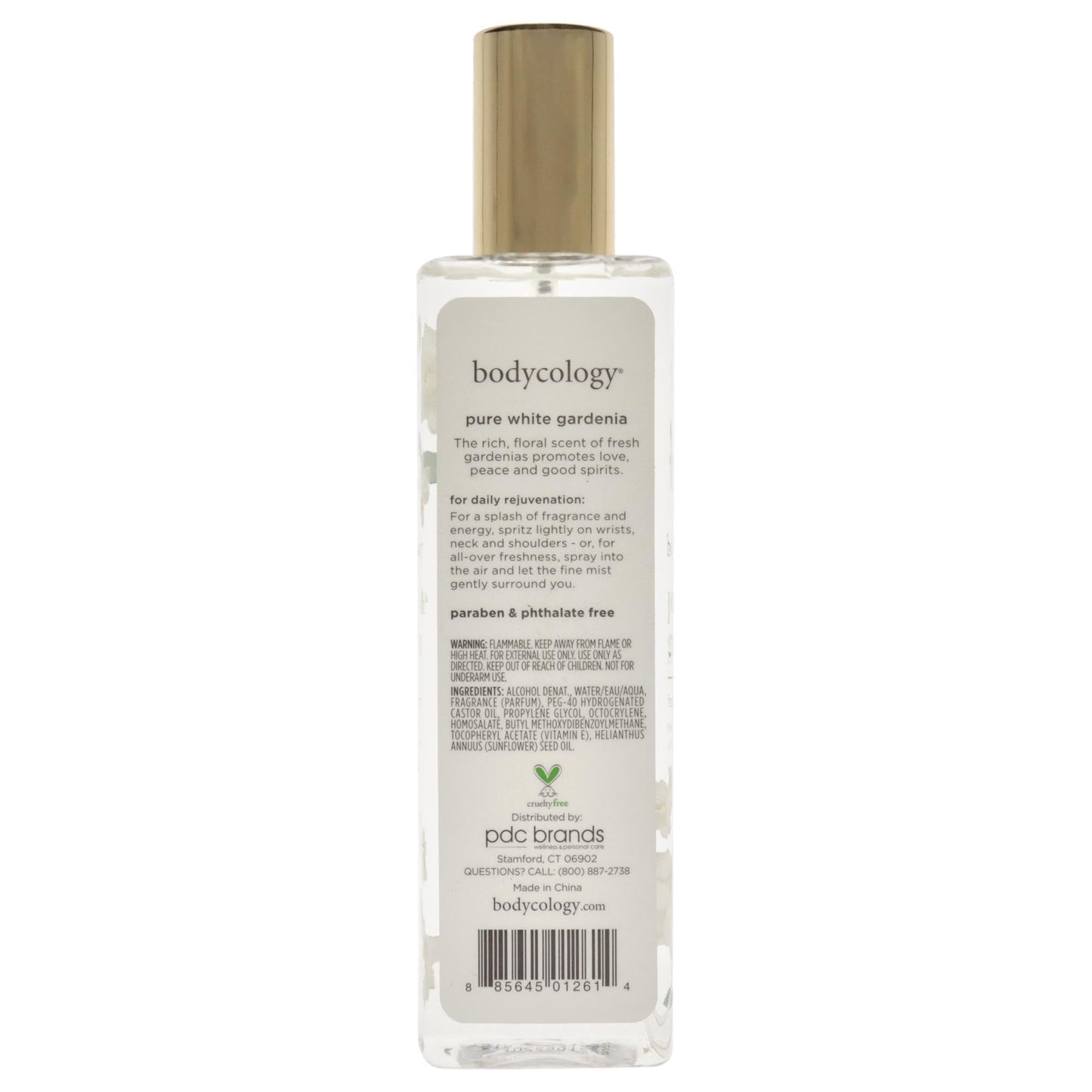 Bodycology Pure White Gardenia Fragrance Mist for Women, 8 oz - Refreshing Floral Scent, Long-Lasting Body Spray