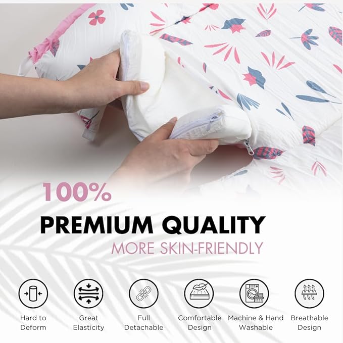 TKC Baby Lounger 0-24 Months | Adjustable Infant Lounger | Breathable Organic Cotton Cover | Reversible Floral Pattern | Includes Matching Swaddle Blanket | Portable Baby Nest