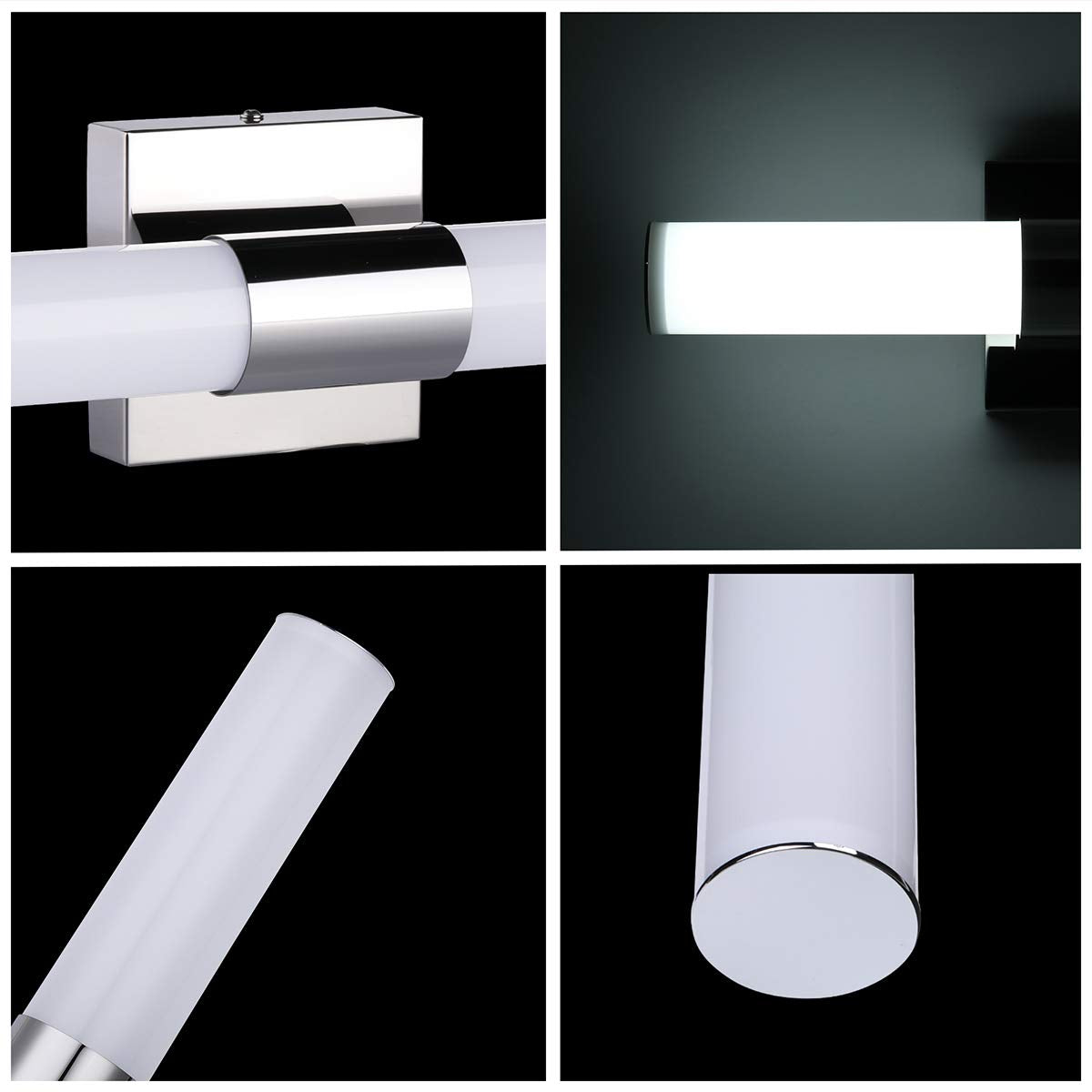 Trlife Dimmable Led Bathroom Light Fixture, 18.1 Stainless Steel, 10W Cool White 6000K, Model Vanityled-46Cm