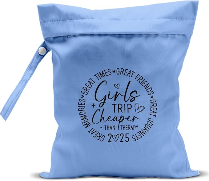 Girls Trip Gifts Wet Dry Bag, Beach Bag Wet Bag Favors, for Swimsuit Toiletry Travel Essentials For Women Aloha Bags, Beach Travel Gym Laundry bags for Dirty Diaper Swimsuit Gifts (Blue)