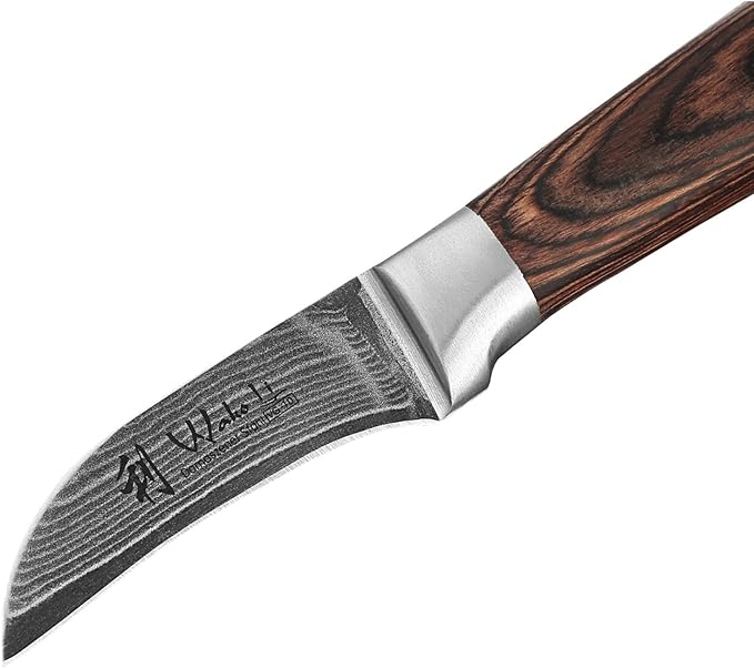Wakoli EDIB Damascus Peeling Knife – 2.7-Inch Small Kitchen Knife for Fruits and Vegetables | Genuine Damascus Steel Blade with VG10 Core | Ergonomic Pakkawood Handle | Premium Knife in Gift Box
