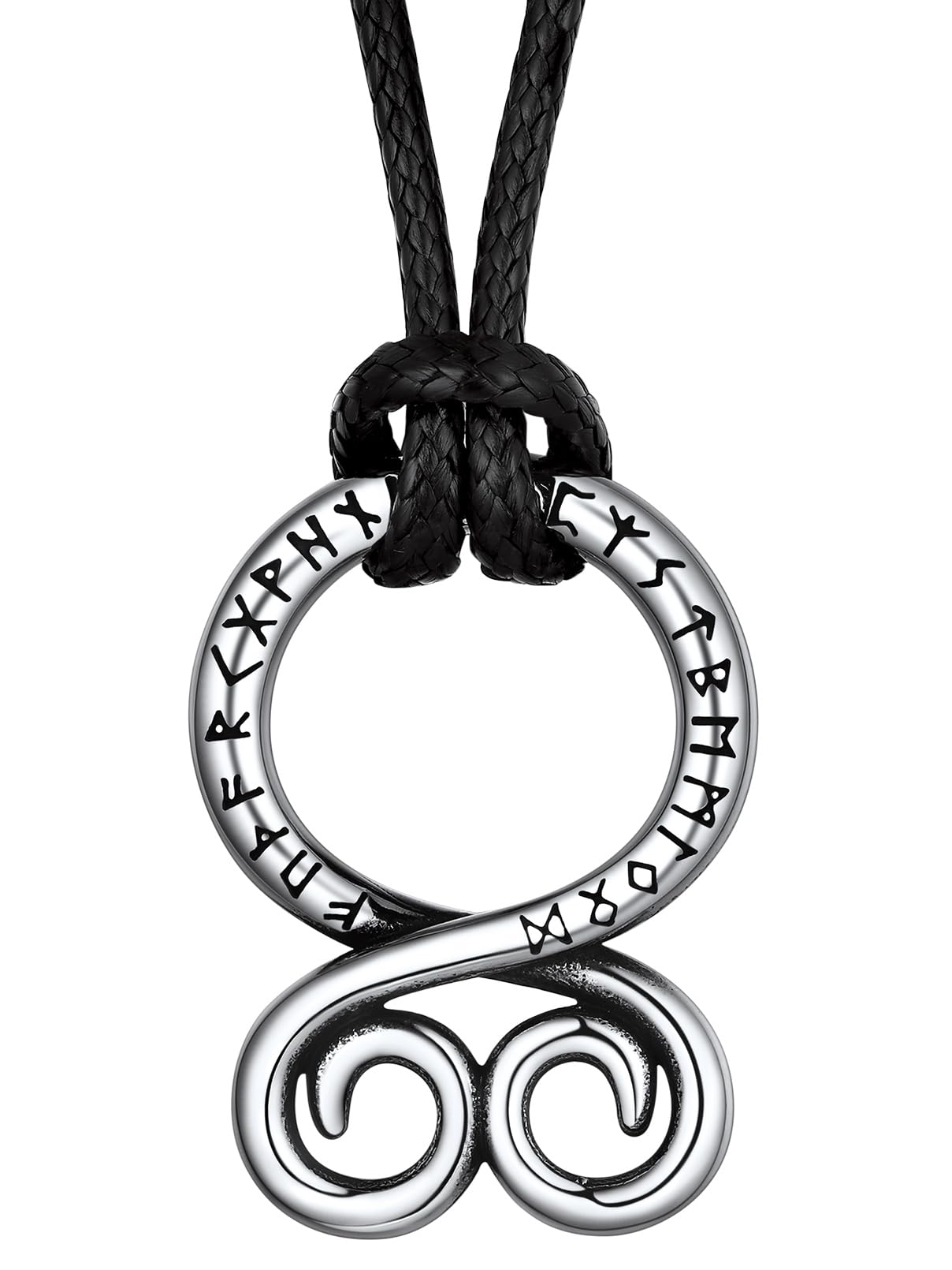 FaithHeart Troll Cross Necklace, Viking Rune Pendant for Men Women Nordic North Protection Jewelry