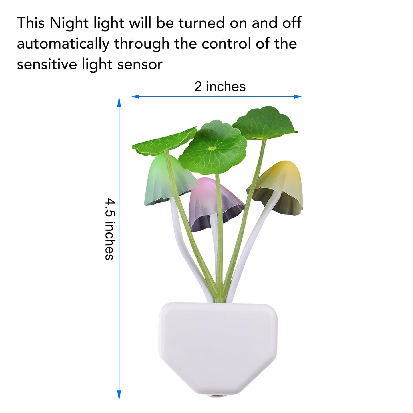 Rienar Led Mushroom Night Light, Color Changing, Plug-In, Plastic, One Size, Blue/Yellow/White, Model Fba_Rienar-103