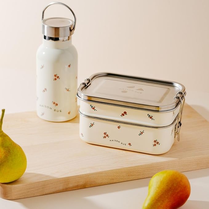 Maison Rue Lunch Box | Stainless Steel Lunch Container | Metal Bento Box | Leak-Proof 3 Compartments