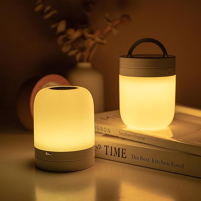 ELITUN Nursery Night Light for Kids,13 Colors RGB Dimmable Small Lamp,Portable Stepless Dimming Small Touch Lamp for Bedroom, Color Changing LED Touch Light