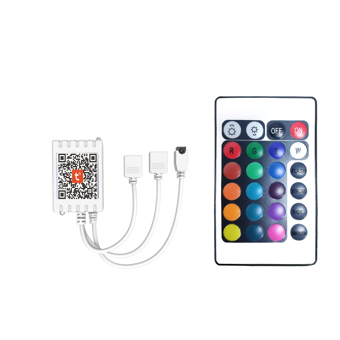 DAYBETTER 24 Key Tuya Smart Wi-Fi LED Strip Light Remote Controller, Dimmable, DC 12V, Model DWF0362CNOV, Wi-Fi 24key Controller