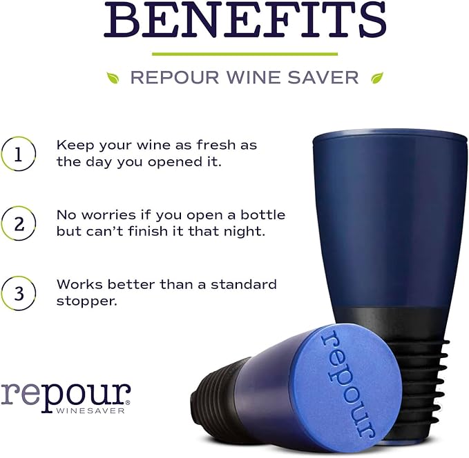 Repour Wine Saver and Stopper - Removes Oxygen, Preserving and Keeping Wine As Fresh As The Day The Bottle Was Opened (72-Pack)