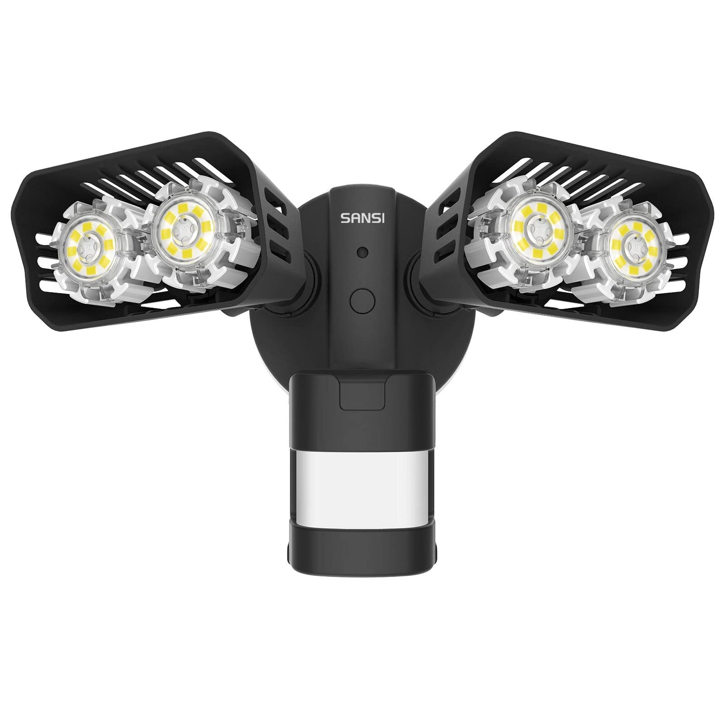 Sansi Led Security Lights 18W Motion Sensor Floodlights 1800Lm 5000K Waterproof Dual-Head Black