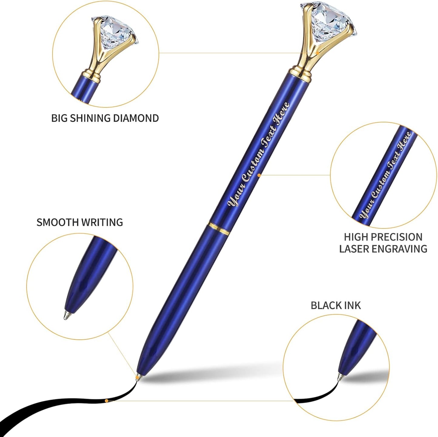 Diamond Pens Gift Pen Set for Writing - Fancy Pens for Girls, Crystal Jewel Cute Pens for Women, Girly Ballpoint Pen