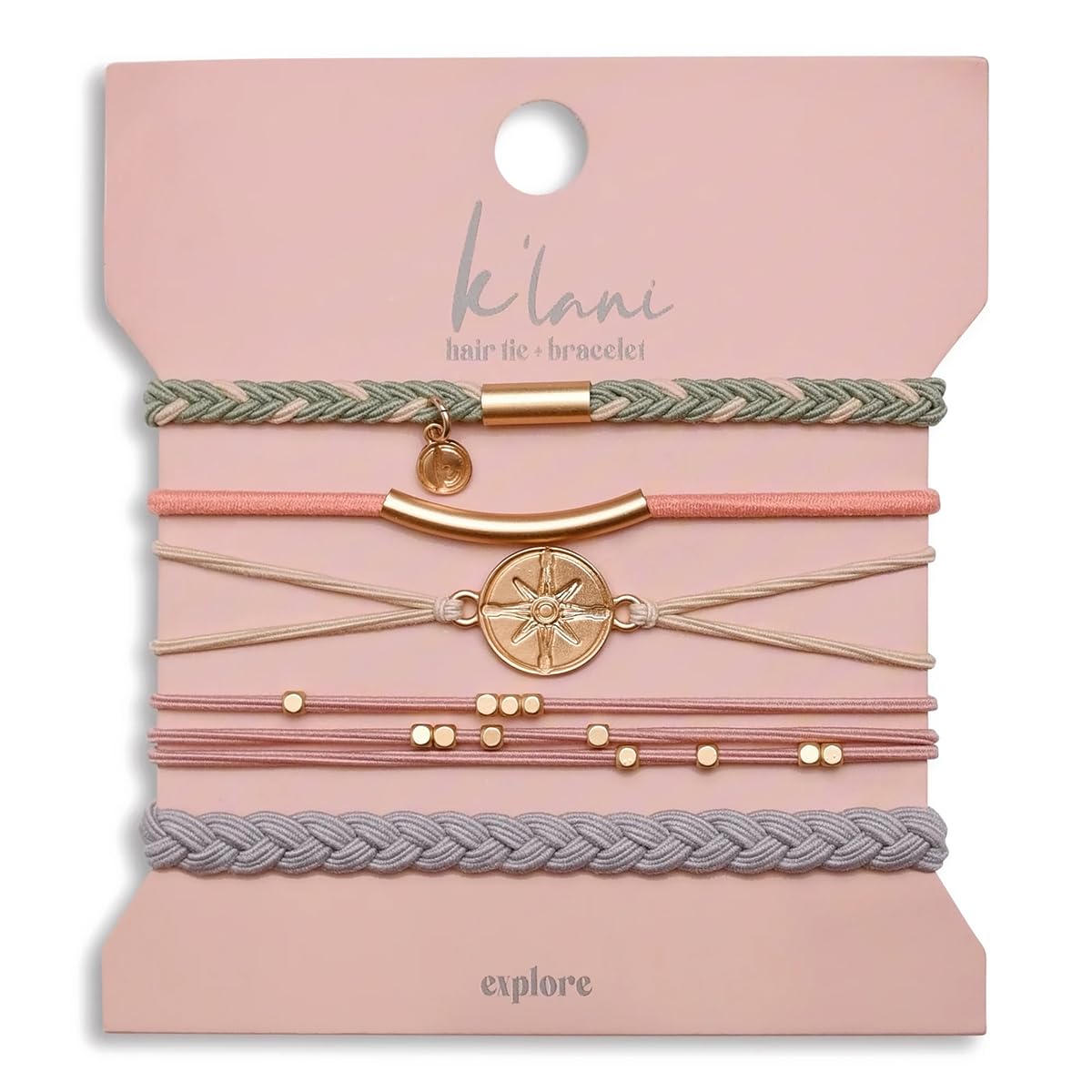 K'lani Explore Bracelets for Women - Elastic Bracelets and Boho Hair Ties - Cute Hair Ties for Women and Hair Tie Accessories -