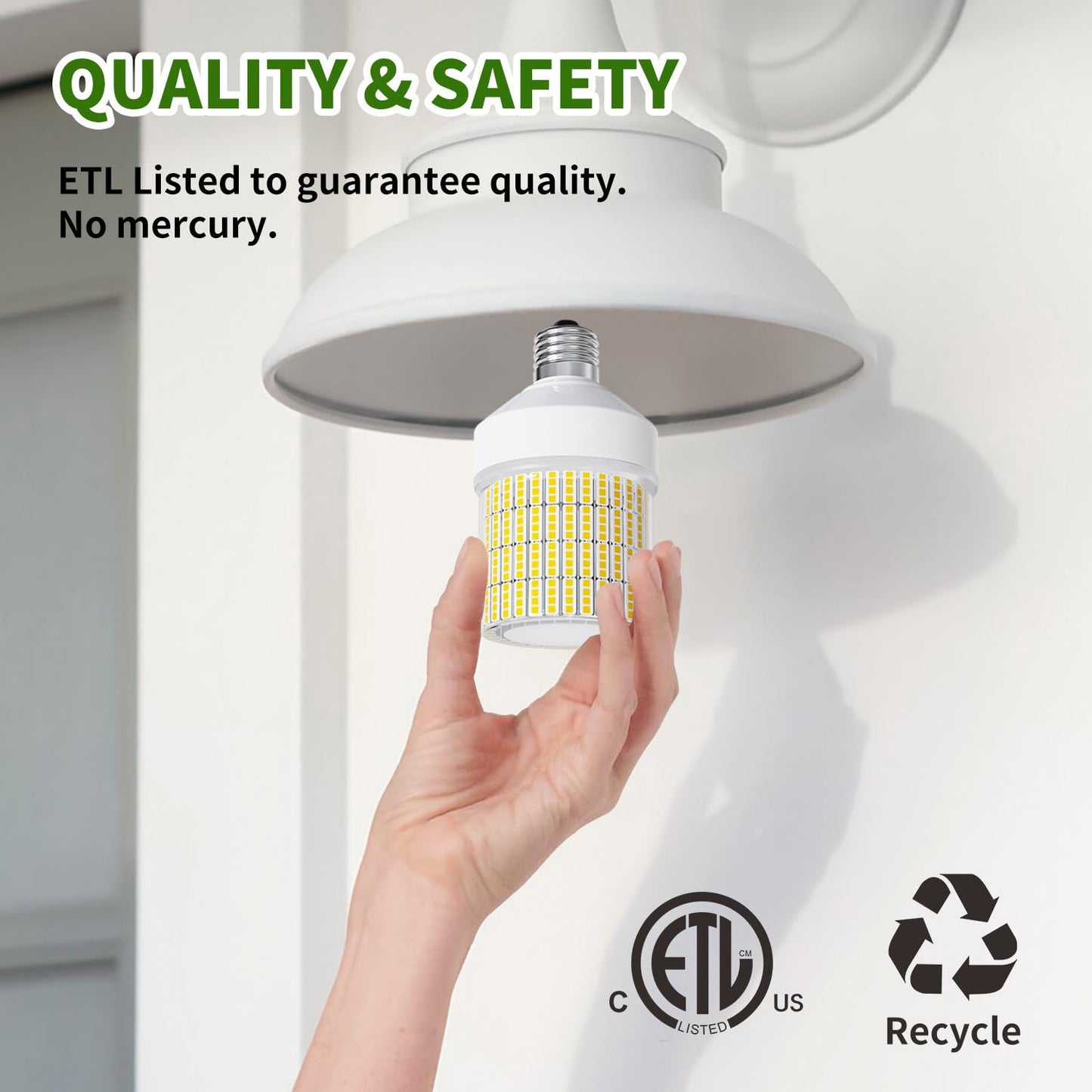 Ns 700W Equivalent Led Corn Light Bulb 2 Pack 10500 Lumens 5000K Daylight White Lamp E26/E39 Medium Mogul Base 70W Large Area Lighting For Outdoor Indoor Garage Warehouse High Bay Lights
