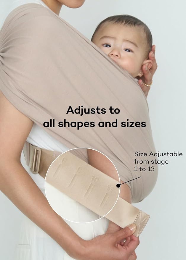 Konny Baby Carrier Flex SoftBreeze with Head Support - Adjustable, Easy to Wear Baby Wrap Sling, Perfect for Newborn Babies Essentials up to 44 lbs (M-4XL) - Blue Grey
