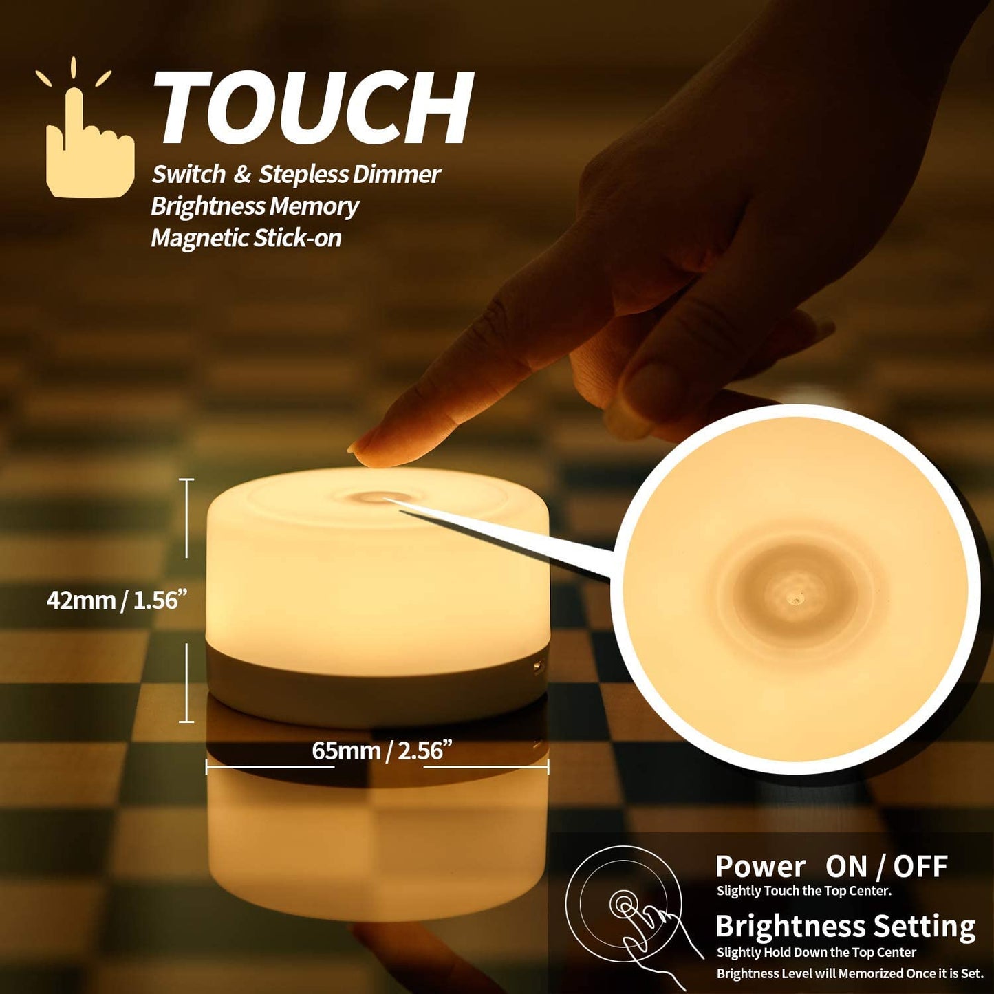 FC-Fancier Dimmable Touch Sensor Bedside Lamp, Warm Light, Plastic, 1 Count, Model 43224-5410