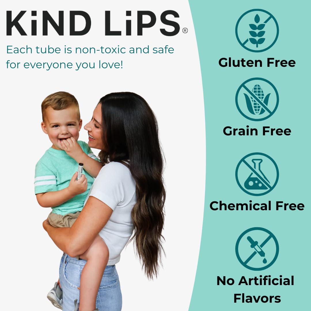 Kind Lips Organic Sweet Mint Lip Balm - Natural Hydrating Lip Moisturizer for Dry Lips, Gluten & Grain Free, Hydrating Lip Care,