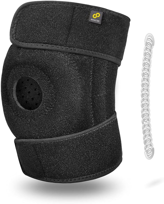 Bracoo Knee Stabilizer Support Brace, Open-Patella Support - Joint Pain Relief for Sprains, Arthritis, MCL, LCL, Sports In...