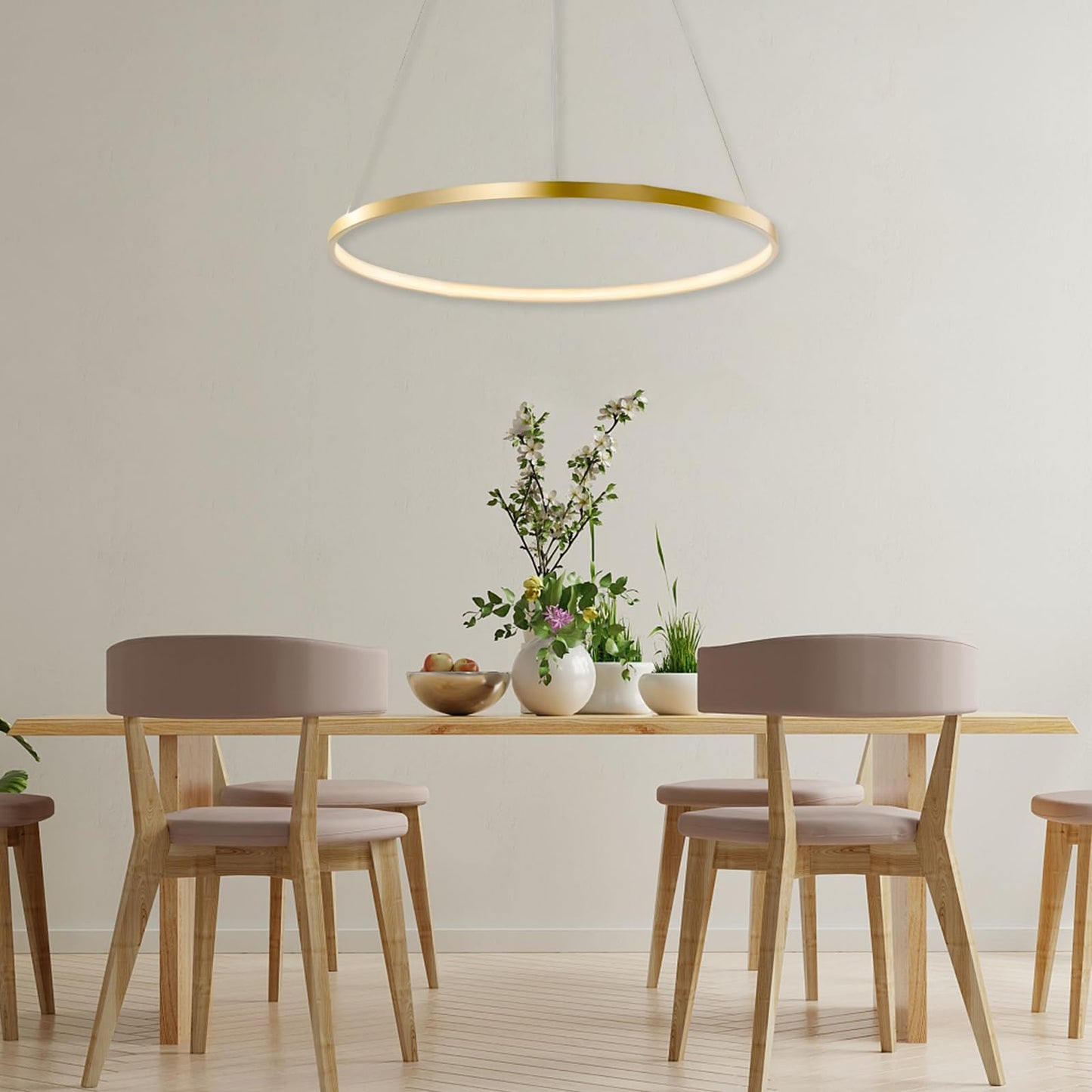 LightInTheBox Modern LED Chandelier Pendant Light Fixture, Dimmable, 23.6in, Gold, Metal, Model 5e9878be-a45f-4f52-9