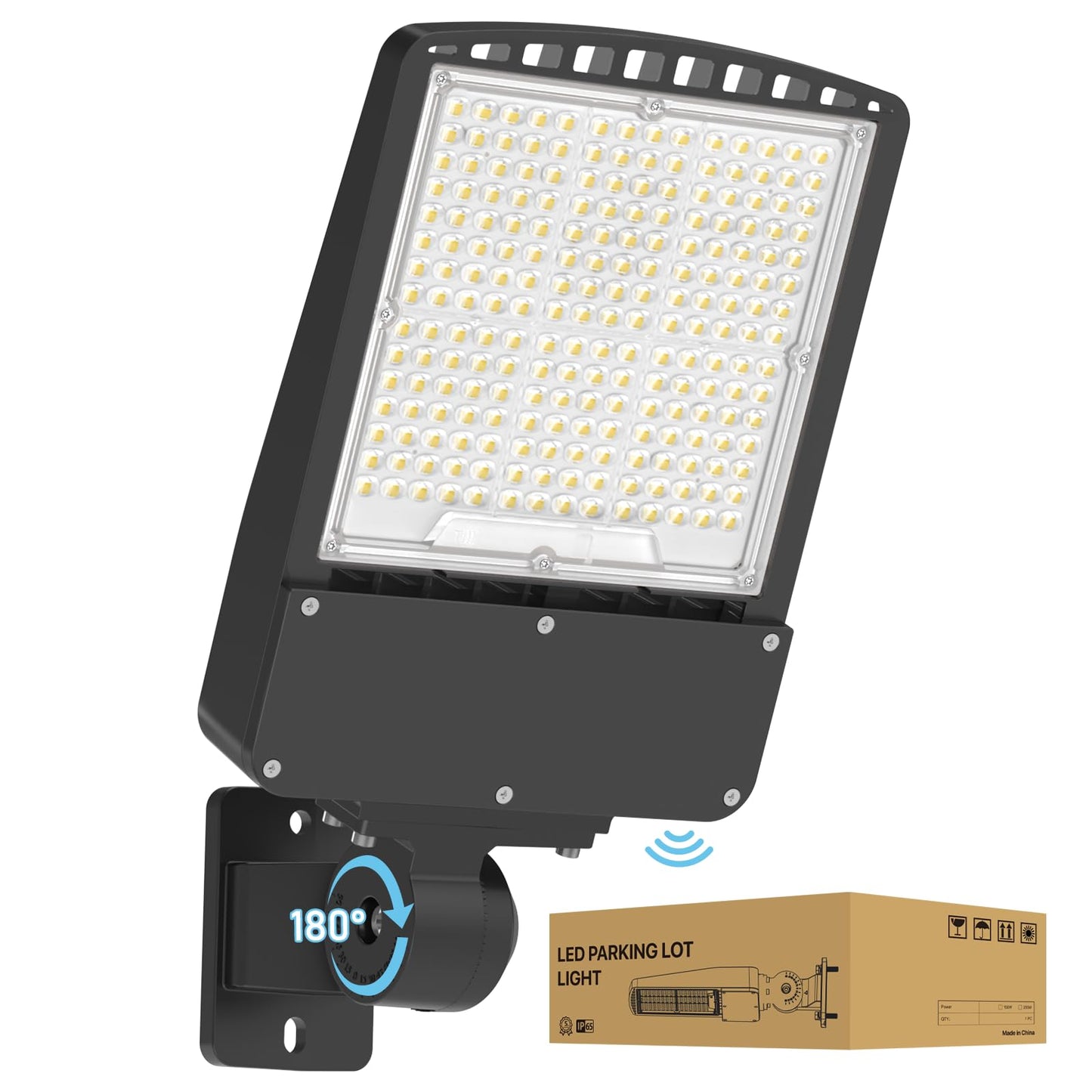 Pvilub LED Parking Lot Light - 200W, 30000lm, UL Listed, 5000K, Dusk to Dawn, Dark Bronze, Adjustable Wall Mount