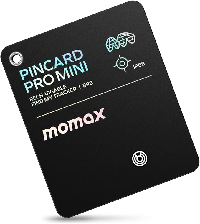 Momax Wallet Tracker Smart Finder - Rechargeable Slim Bluetooth Key Tracking Card with 1-Year Battery, Apple Find My (iOS ...
