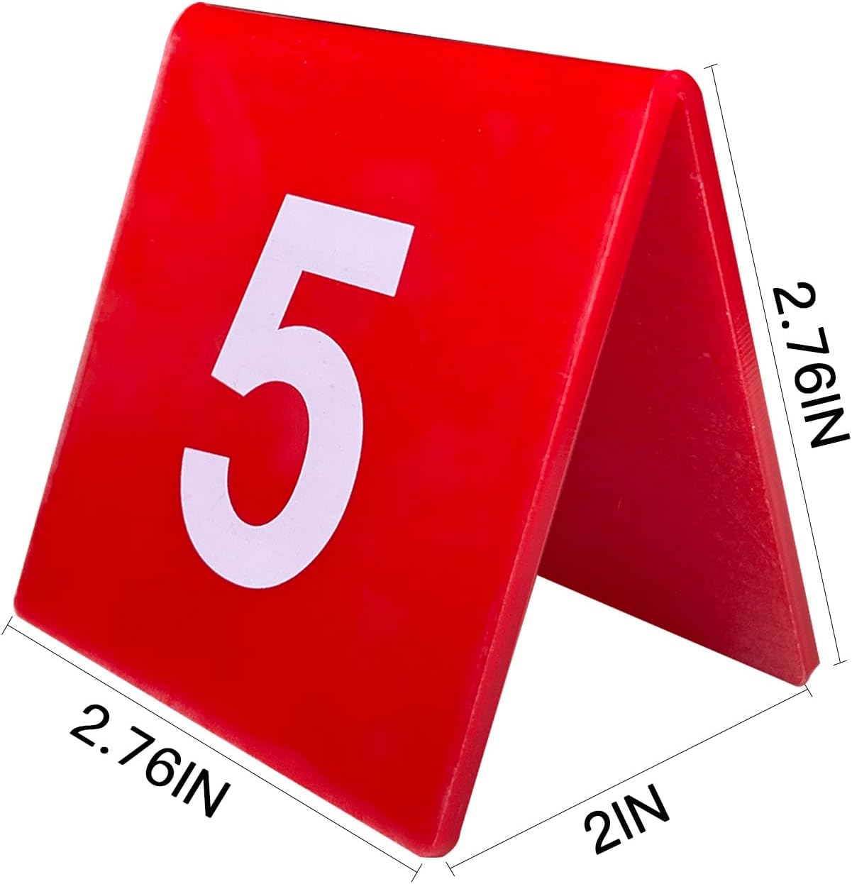 Table Number 1-10 Tents Style Red Acrylic Table Numbers Cards Signs For Wedding Reception Restaurants Cafes