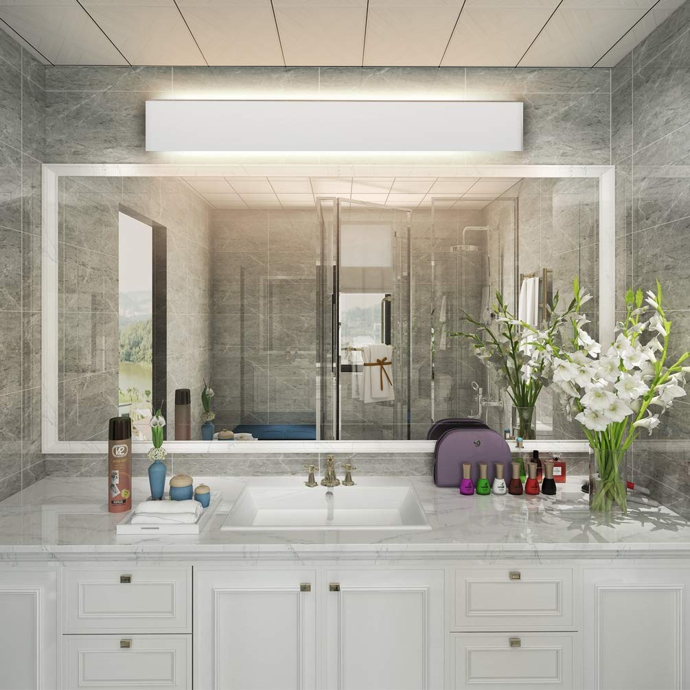 Aipsun Modern LED Vanity Light Fixture, 30W, 32.6 inch, Warm White 3000K, Aluminum, Up and Down Wall Light, GWA065-830-Bai