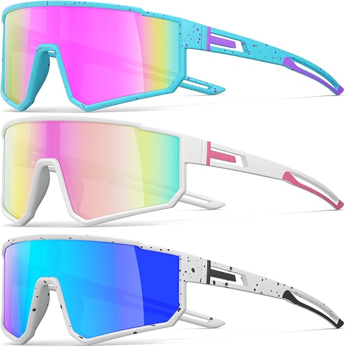 IKTOD 3 Pack Polarized Running Sunglasses for Women Mens Sunglasses UV Protection for Cycling Baseball Fishing