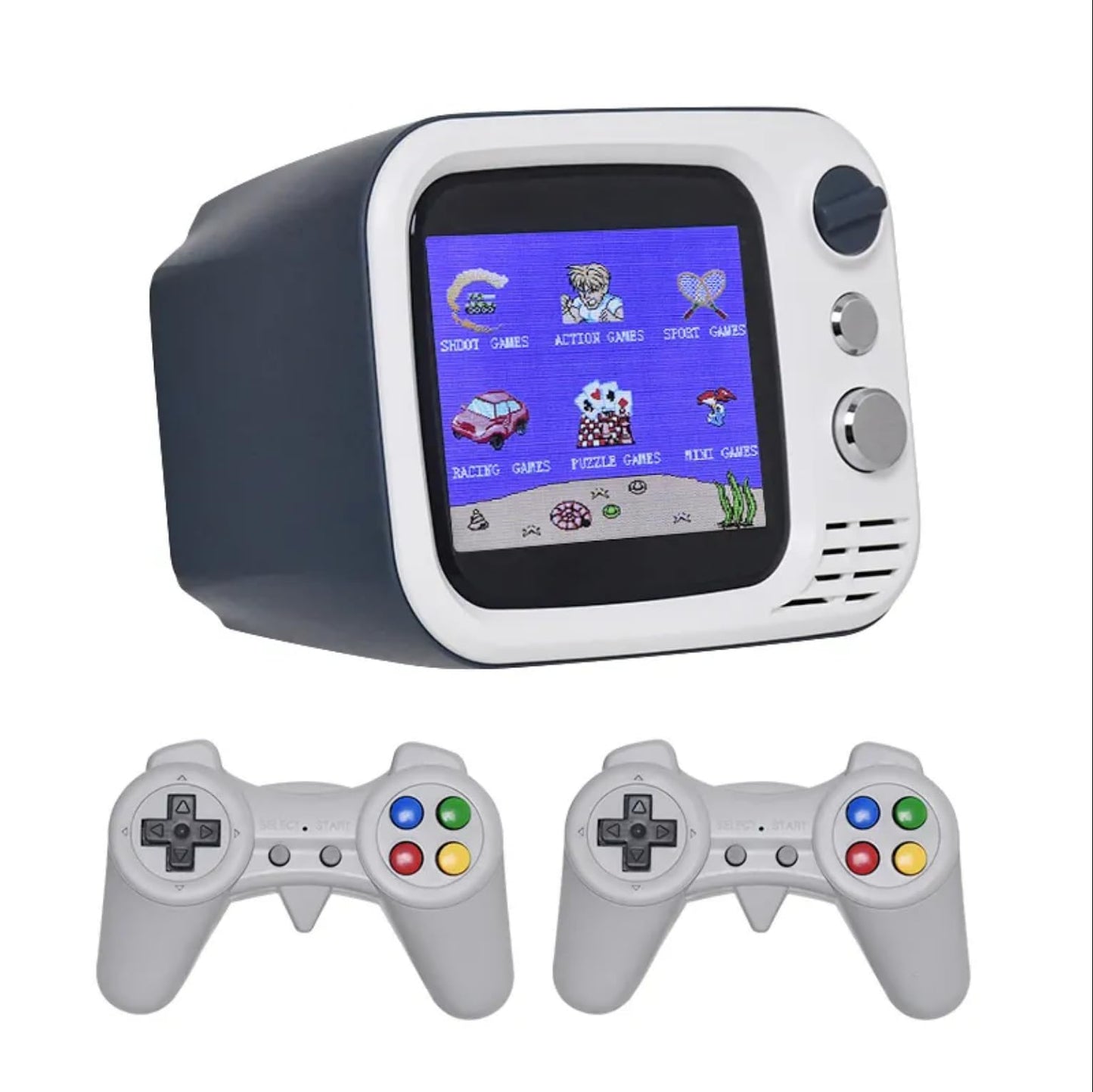 Tiny Arcade TV 3.5" Mini Retro Game - Two Player Playable TV Console & w/ Real Gameplay & Sound - 700+ Classic Video Games (Gray)