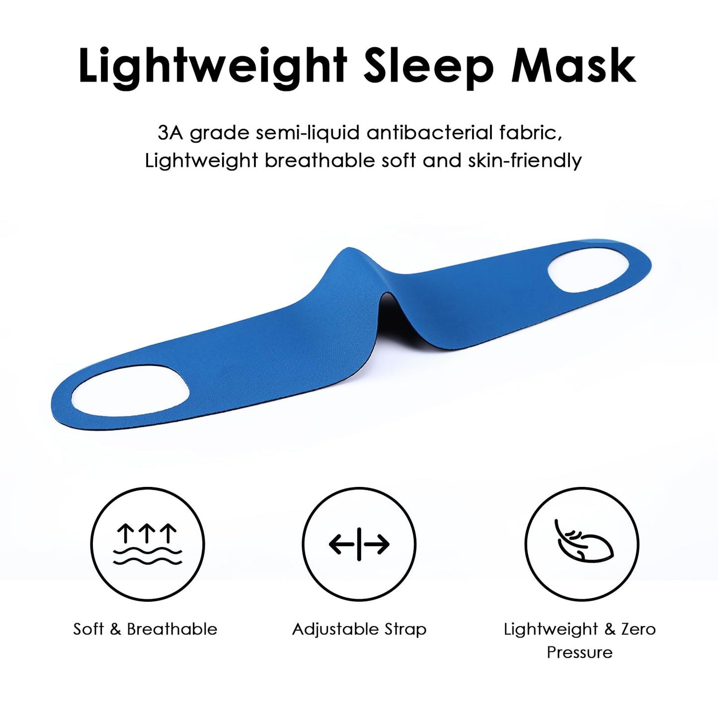 FRESHME 6pc Sleeping Mask - Thin Lightweight Eye Mask Blindfold with Ear Loops Ear Hanging Elastic Strap for Men Women Couples Night Time Airplane Travel Yoga with Earplugs
