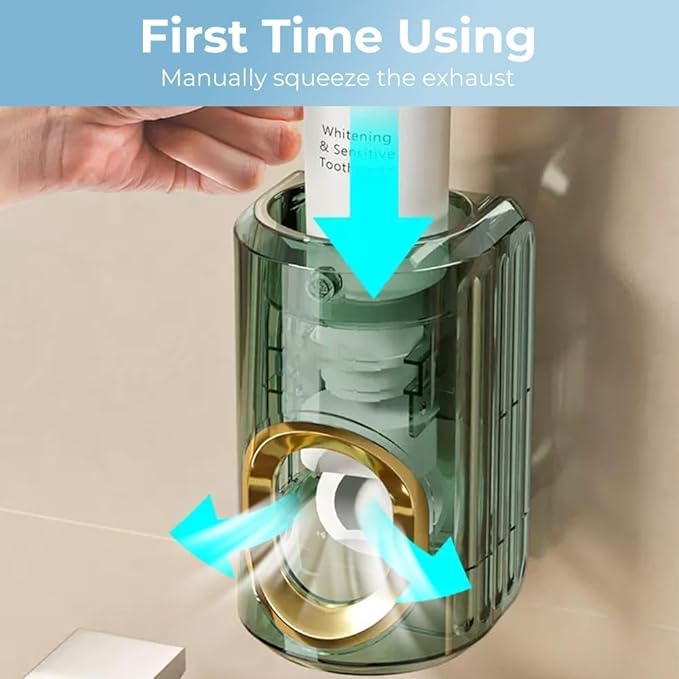 Light Luxury Toothpaste Squeezer, Automatic Toothpaste Squeezer, Toothpaste Dispenser, Household Wall Mounted Non-Punching Squeezer Toothbrush Holder Saves Toothpaste for Home (Color 03)