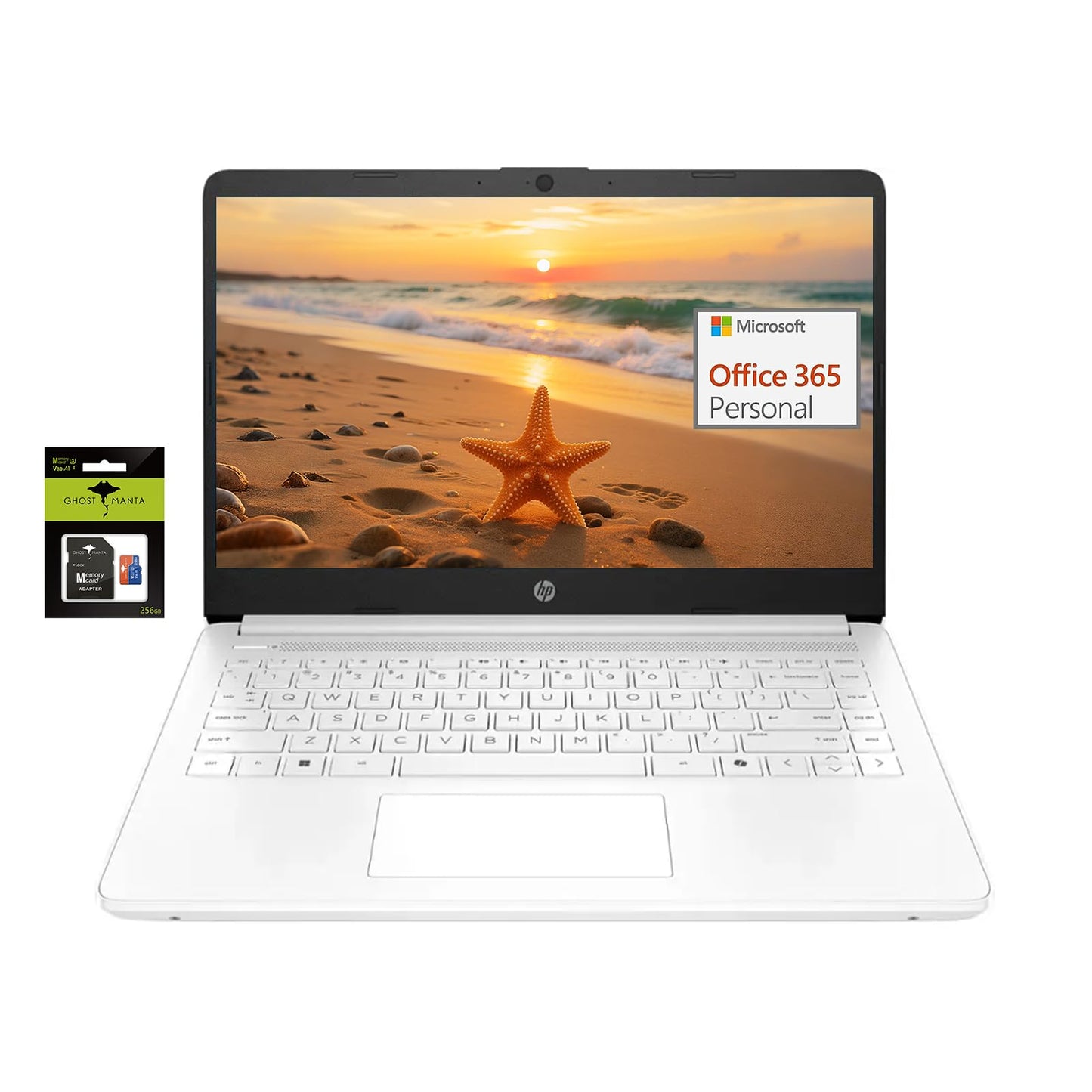 Hp 14 Ultralight Student-Laptop, Laptops With 1Yr Office 365, Intel 4-Cores N4120 16Gb Ram 320Gb Storage (64Gb Emmc+256Gb Ghost