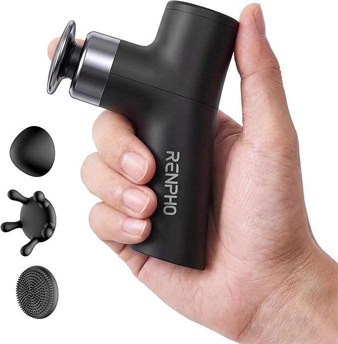 RENPHO Micro One Super Mini Massage Gun for Women, Portable Travel Massager for Muscle Relief, 4-Speed Percussion Massage ...