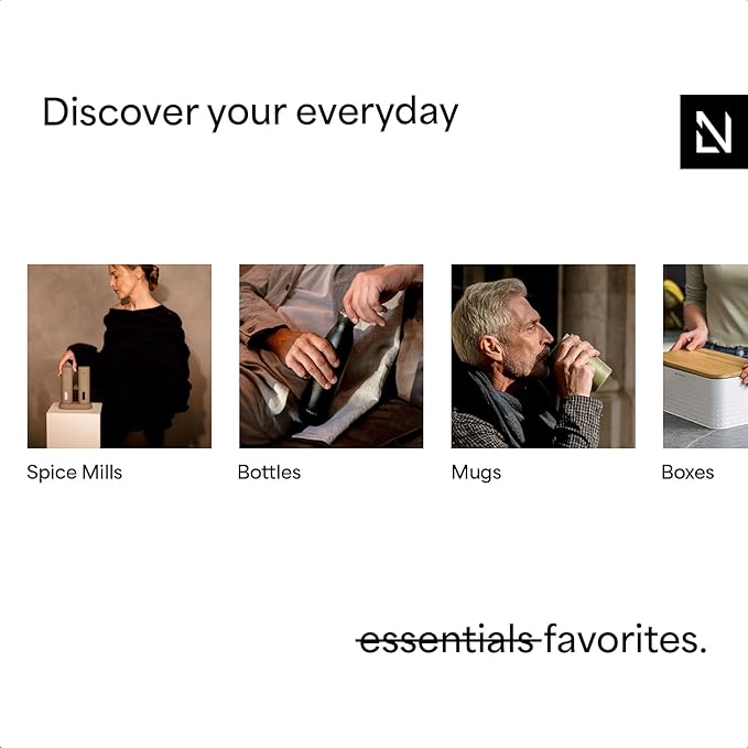 LARS NYSØM Salt Pepper Mill Manual with adjustable ceramic grinder from coarse to fine I Design Spice Mill (Stainless Steel)