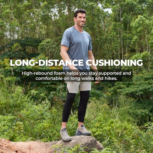 FitVille Men's Outdoor Hiking Shoes with High Traction Outsole, Water-Resistant & High Rebound Cushioning, Low-Top Trailin...